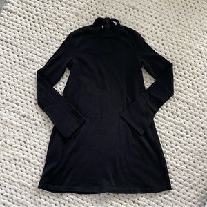 Zara black cotton turtleneck long sleeve mini dress Small